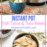 fish taco bowl with cilantro on top
