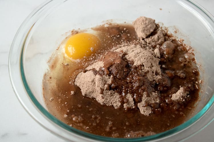 brownie ingredients in bowl