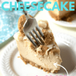 slice of peanut butter cheesecake on plate