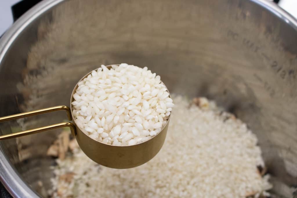 Pour the rice into the inner pot