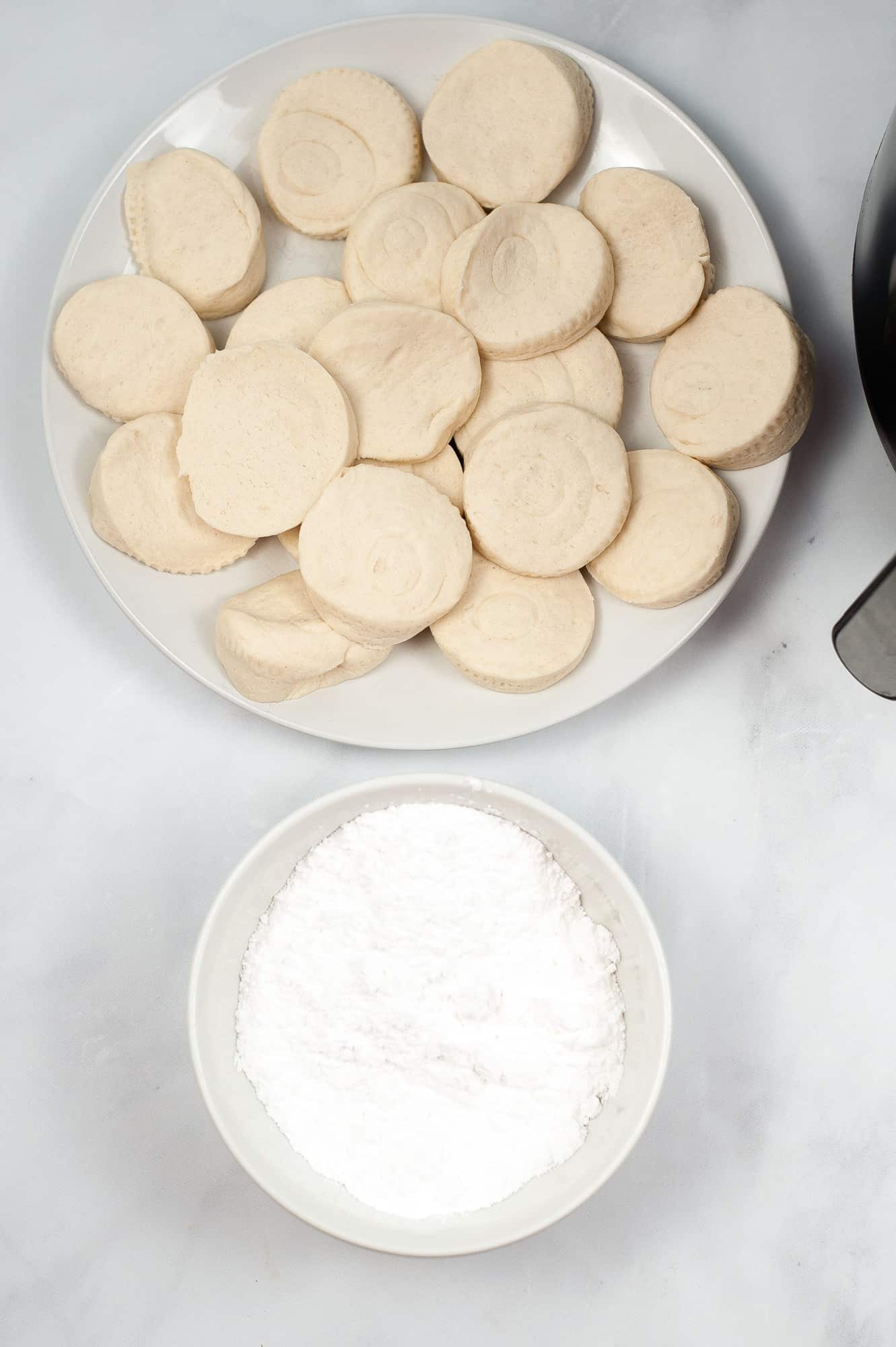 ingredients for biscuit donuts