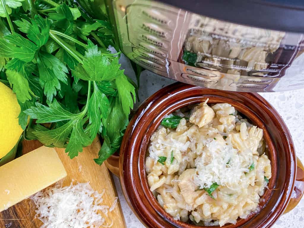 parmesan risotto in crock