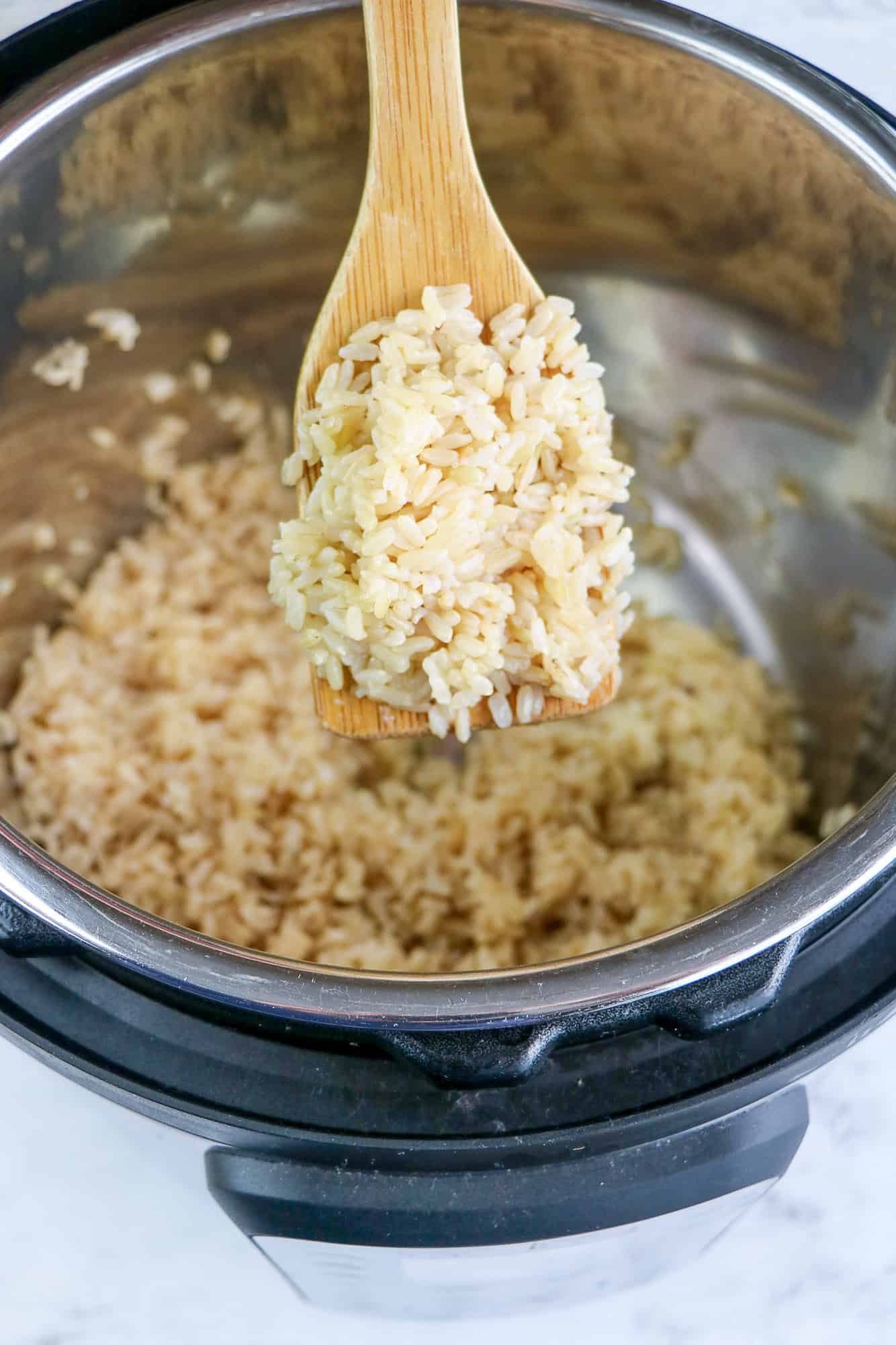 spoonful of instant pot brown rice