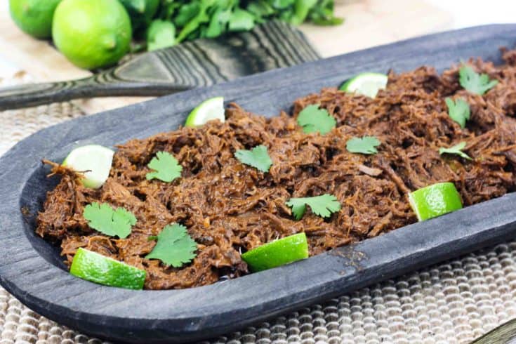 beef barbaco on serving dish