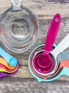 colorful measuring cups