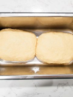 brioche bread dough in pan